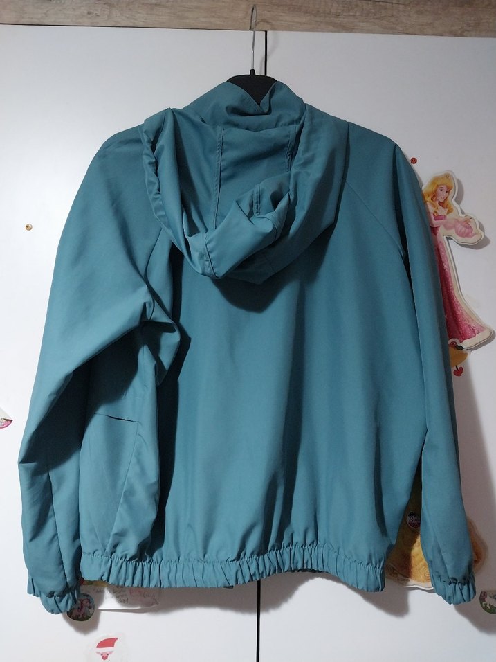 Turkuaz Yüksek Yakalı Kadın Bomber Ceket - Görsel 4