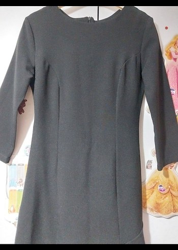 Uzun Kollu Siyah Ofis Elbisesi - Görsel 2