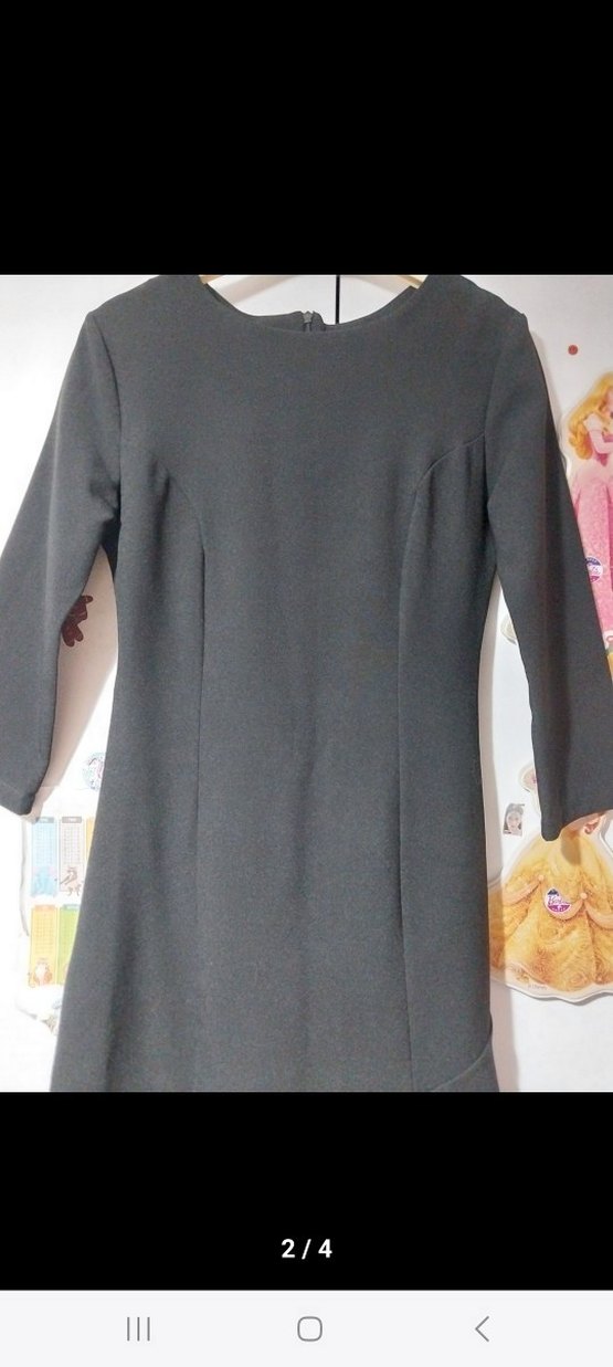 Uzun Kollu Siyah Ofis Elbisesi - Görsel 2