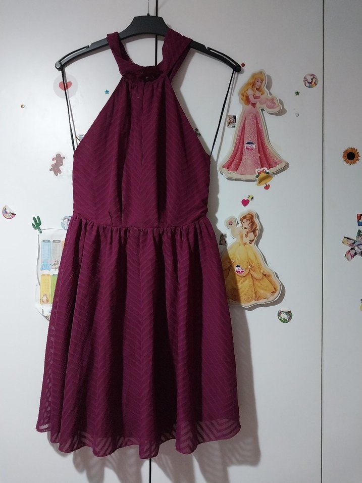 mürdüm V Yaka Mini Kokteyl Elbisesi - Görsel 2