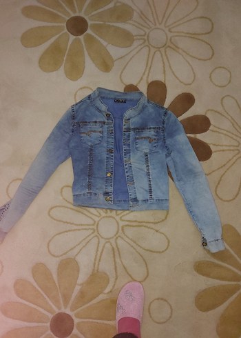 Kadın Mavi Parlak Denim Ceket - Görsel 3