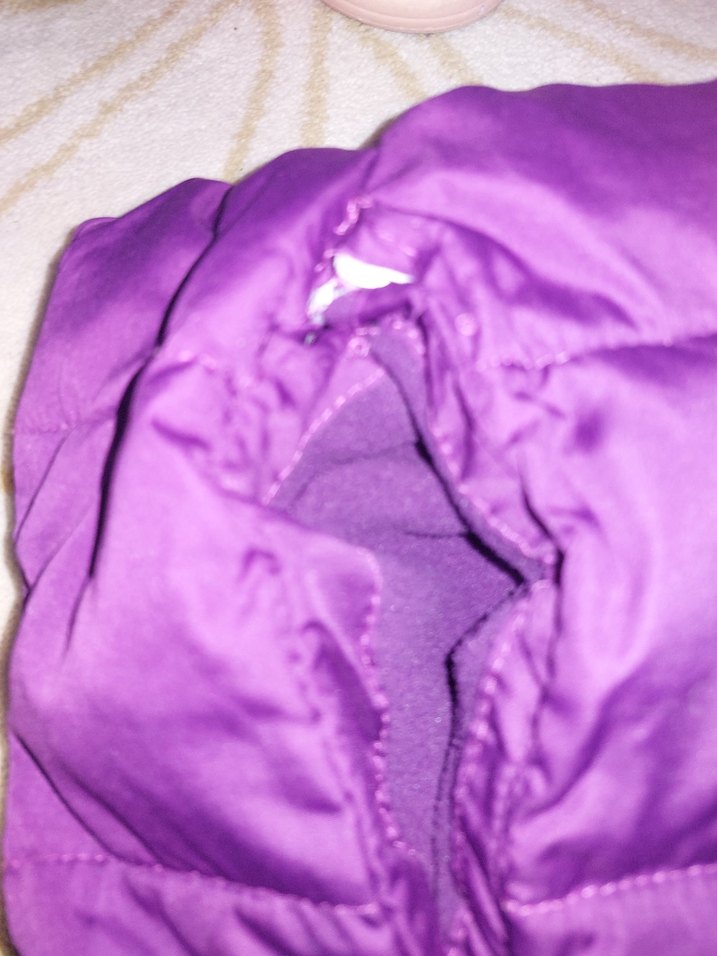 Kız Çocuk Mor Kapüşonlu Fermuarlı Mont - Görsel 3