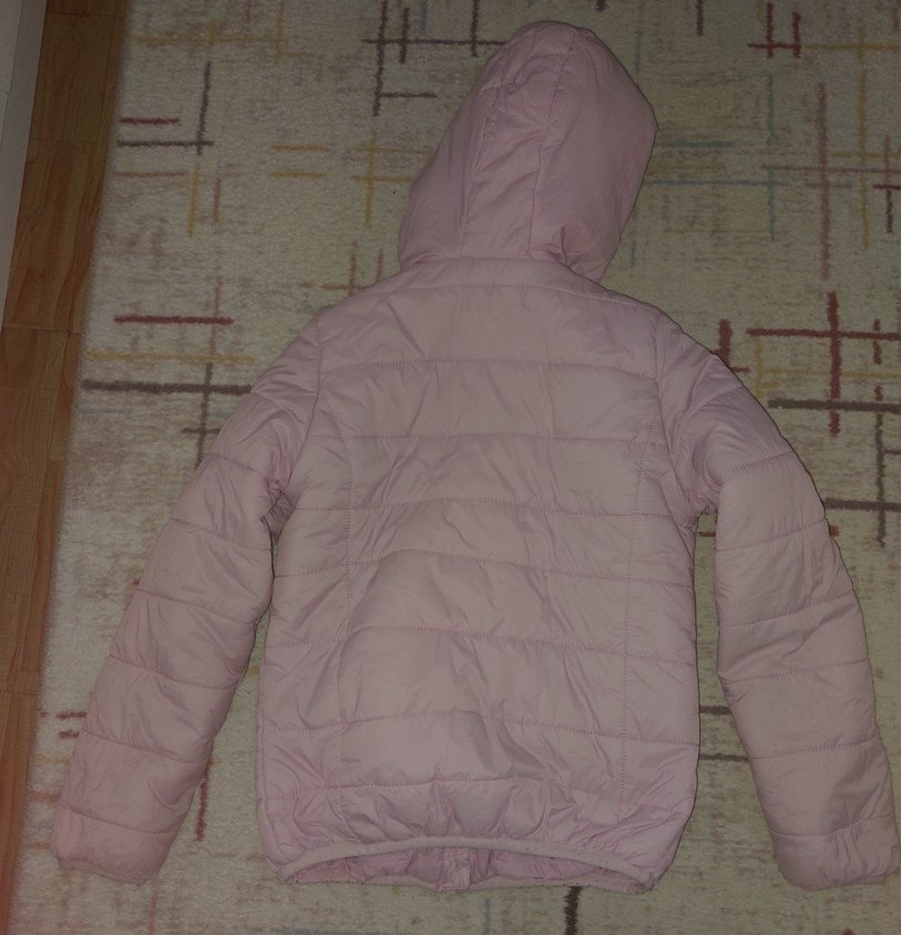 Kız Çocuk Pembe Kapüşonlu Fermuarlı Mont - Görsel 3