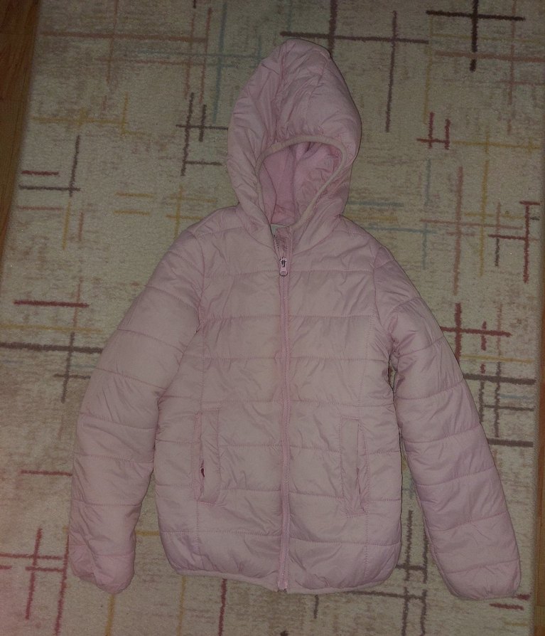 Kız Çocuk Pembe Kapüşonlu Fermuarlı Mont - Görsel 2