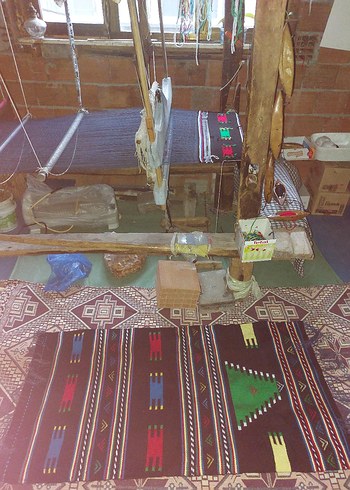 Çok Renkli Nakışlı Geleneksel seccade  el dokuması  el emeği - Görsel 6