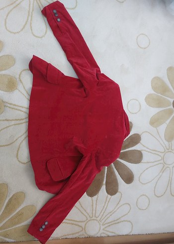 Koyu Kırmızı Süet Kadın Blazer Ceket - Görsel 3