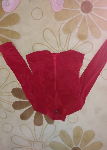 Koyu Kırmızı Süet Kadın Blazer Ceket - Görsel 2