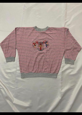 Adıdas Pembe Çizgili Örme Sweatshirt