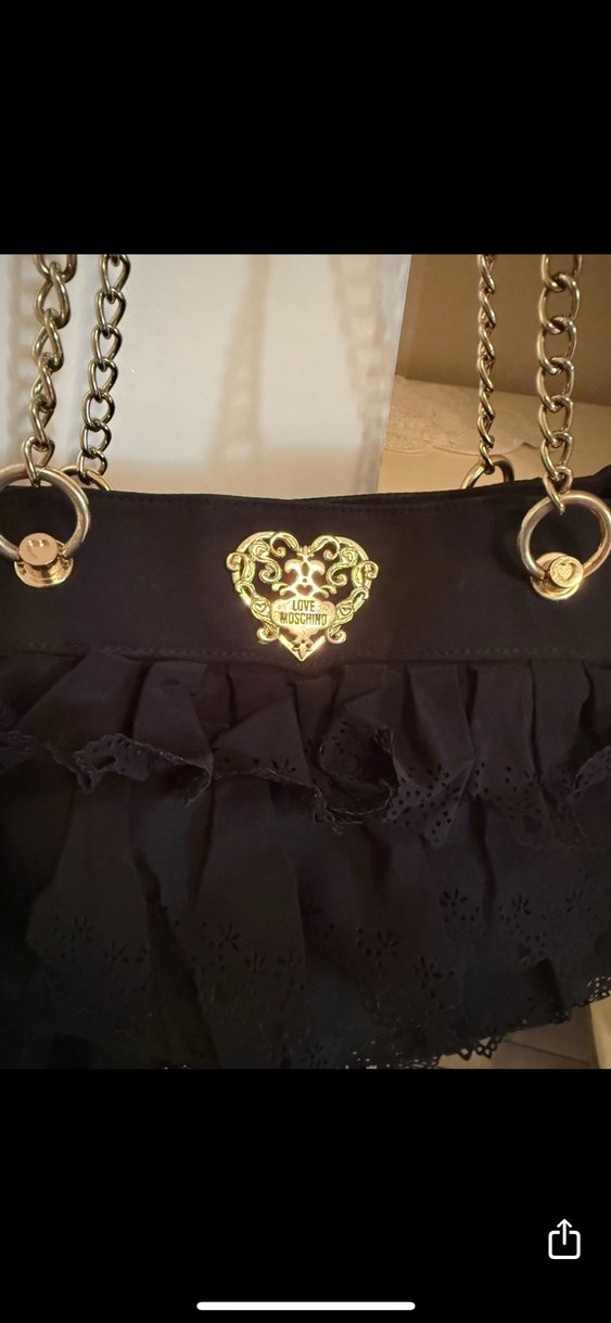 Siyah Fırfırlı Gotik Kadın Çanta moschino - Görsel 2