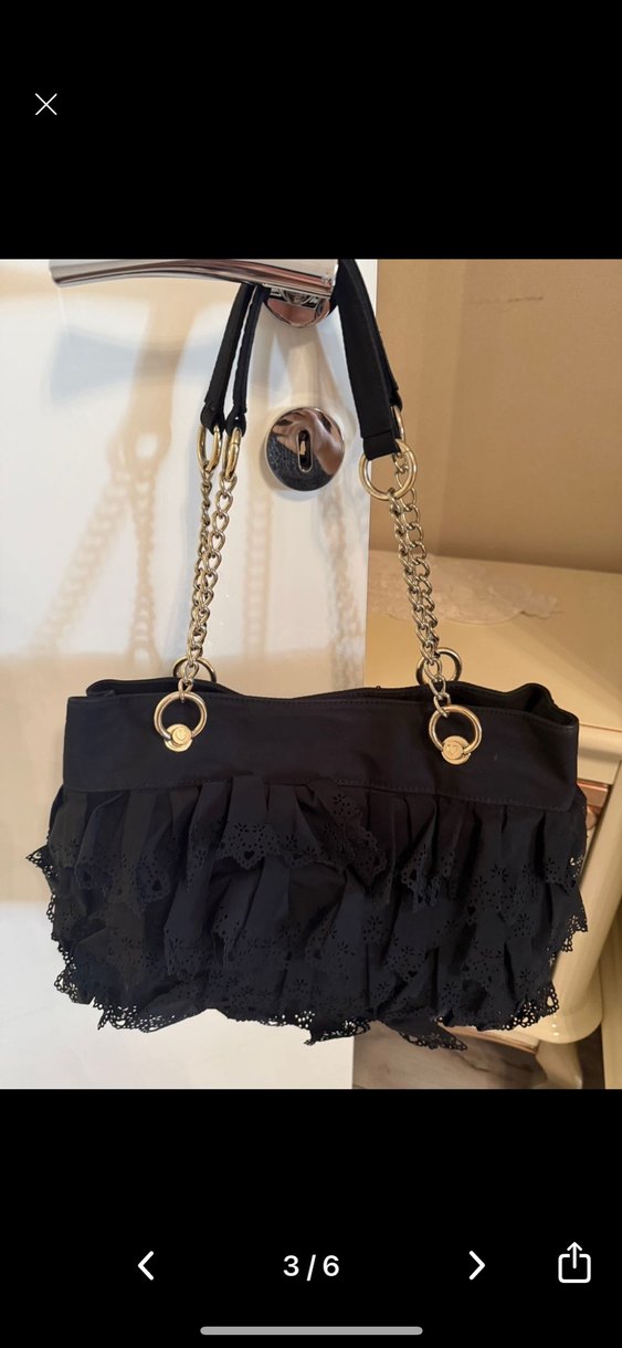 Siyah Fırfırlı Gotik Kadın Çanta moschino - Görsel 3