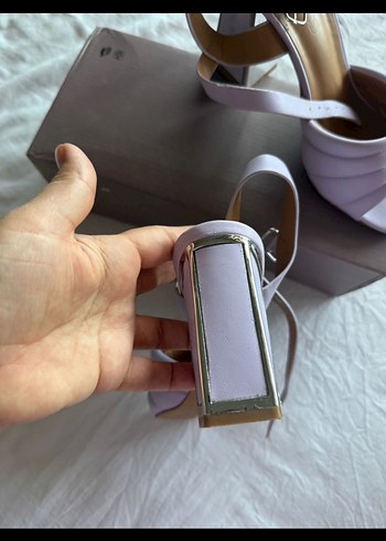 Pastel Mor Platform Topuklu Kadın Sandalet - Görsel 3