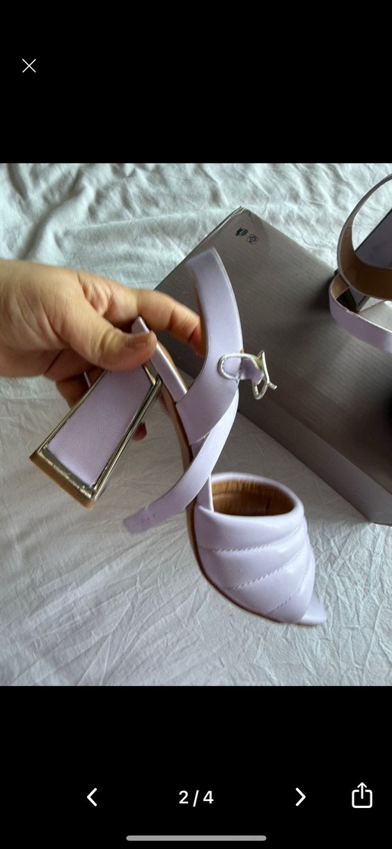 Pastel Mor Platform Topuklu Kadın Sandalet - Görsel 2