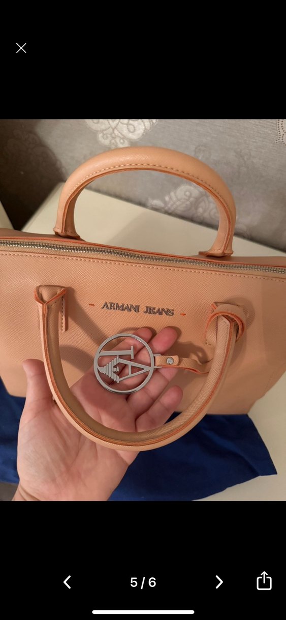 Bej Deri Kadın Çanta - Armani Jeans - Görsel 3