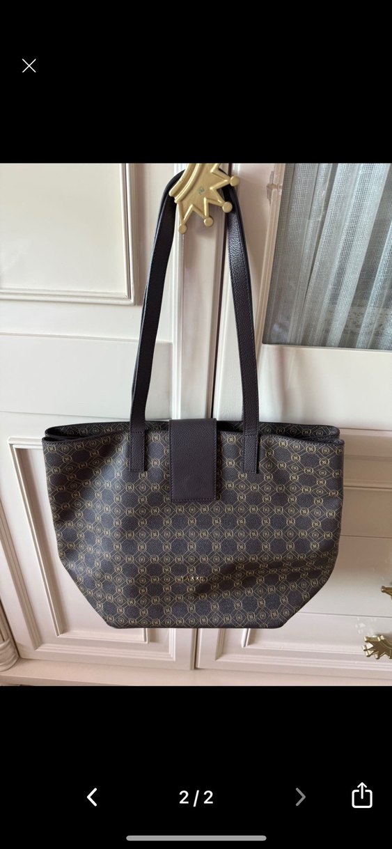 Kahverengi Deri Desenli Kemerli Kadın Çantası - Görsel 2