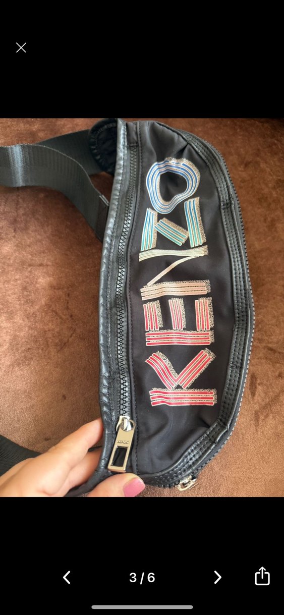 Kenzo Baskılı Siyah Bel Çantası - Görsel 3