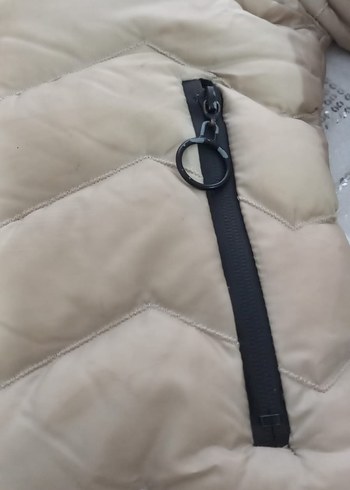 Diğer Kürklü Kapüşonlu Bej Kadın Kışlık Mont