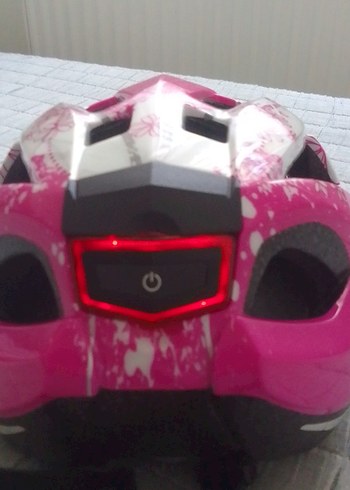 Pembe Çiçek Desenli Bisiklet Kaskı - Görsel 5