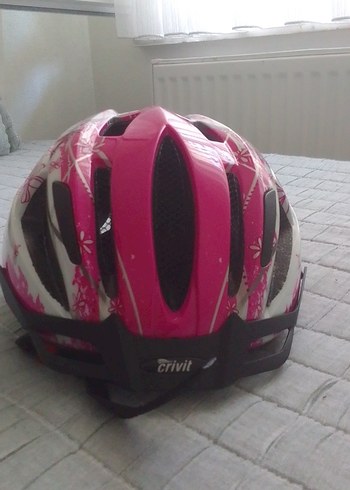 Pembe Çiçek Desenli Bisiklet Kaskı - Görsel 3