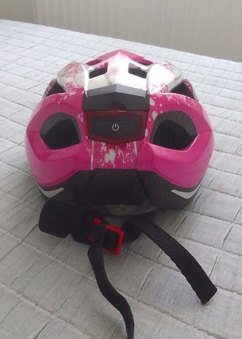 Pembe Çiçek Desenli Bisiklet Kaskı - Görsel 4