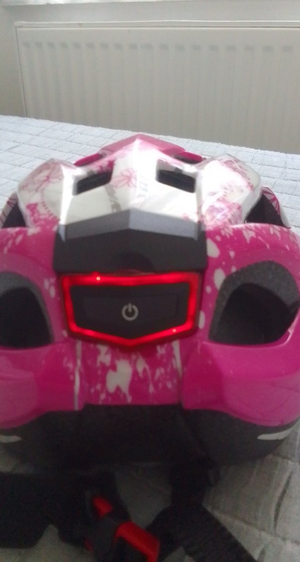 Pembe Çiçek Desenli Bisiklet Kaskı - Görsel 5