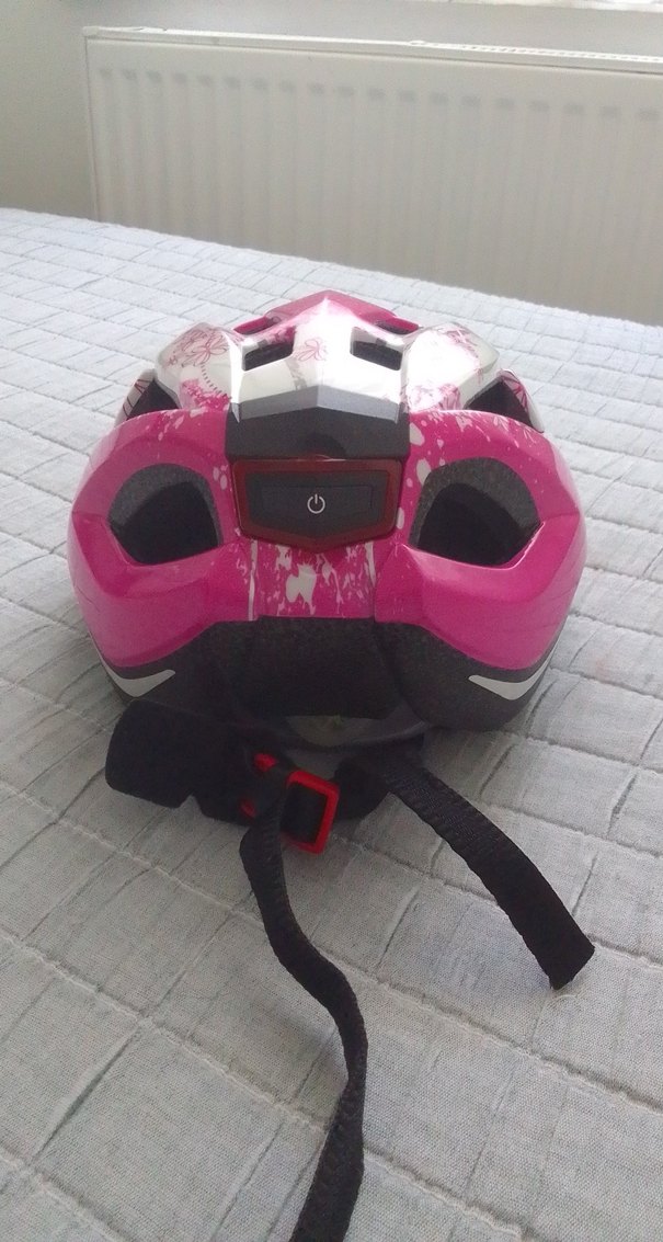 Pembe Çiçek Desenli Bisiklet Kaskı - Görsel 4