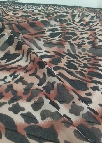 Kahverengi Leopar Desenli Bohem Kadın Fular - Görsel 3