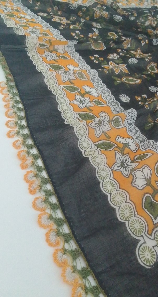 Dantel Detaylı Çok Renkli Bohem Kadın Fuları - Görsel 2