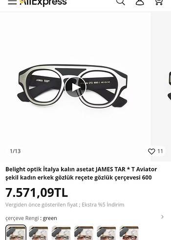 Diğer JAMES TART Kadın Gözlüğü