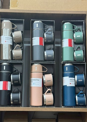 Çok Renkli Vakumlu Termos Seti 500 ml