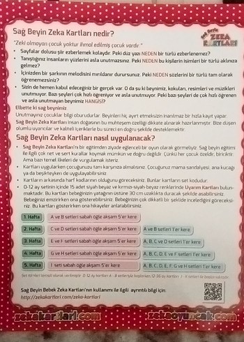 104 adet Sağ Beyin Zeka Kartları Soru ve Uygulama Kitabı