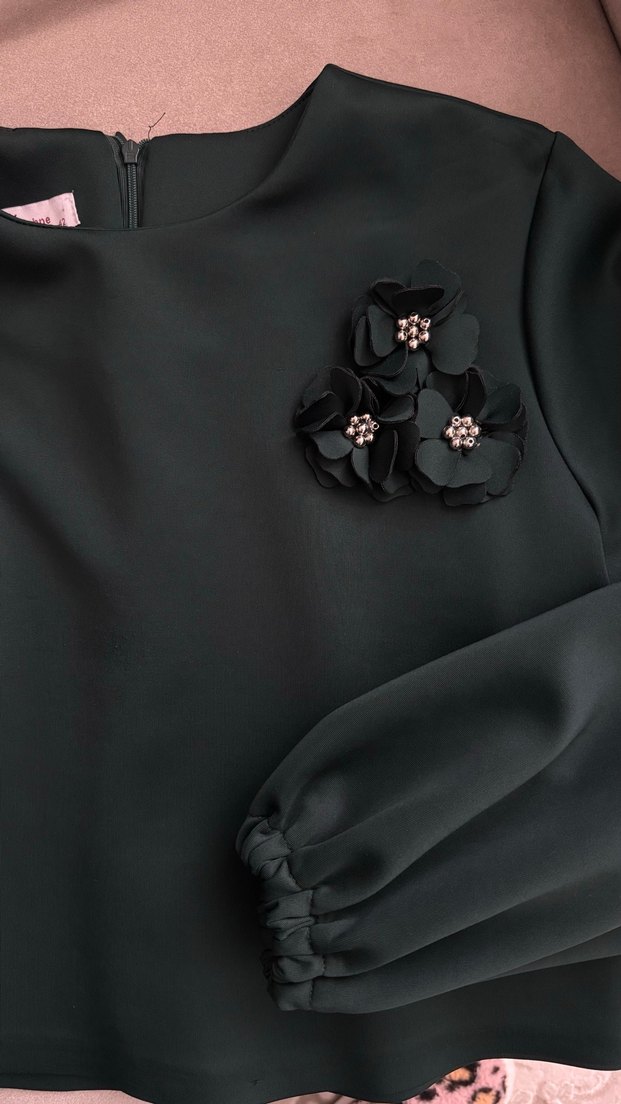 Zümrüt Yeşili Tesettür Etekli Takım - Görsel 2