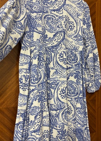 Mavi Bohem Uzun Kollu Uzun Elbise - Görsel 2