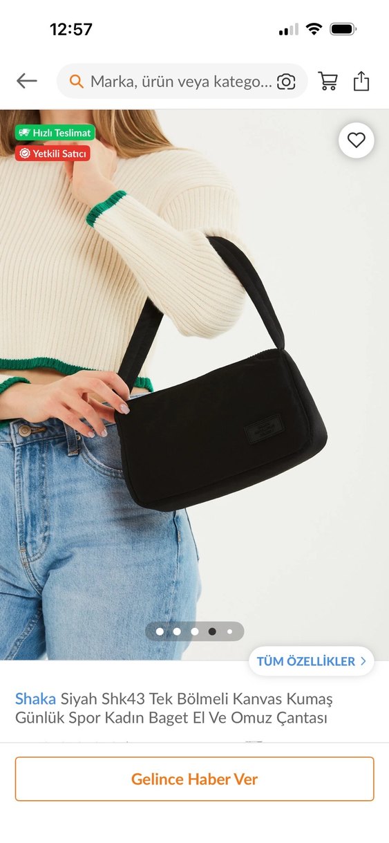 Siyah Minimalist Kadın Omuz Çantası - Görsel 3