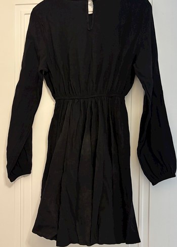 Siyah Midi Uzun Kollu Bol Kesim Elbise - Görsel 2