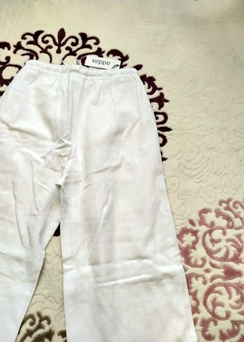 Kadın Beyaz Keten Pantolon - Görsel 3