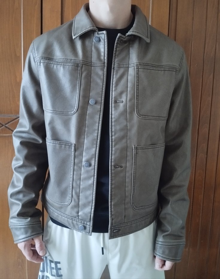 Pull&Bear Erkek Suni Deri Ceket - Görsel 5