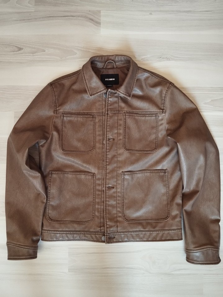 Pull&Bear Erkek Suni Deri Ceket - Görsel 2