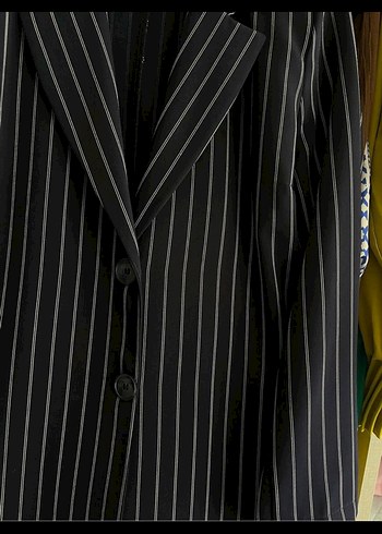 Düğmeli  lacivert
Çizgili Kadın Blazer - Görsel 4
