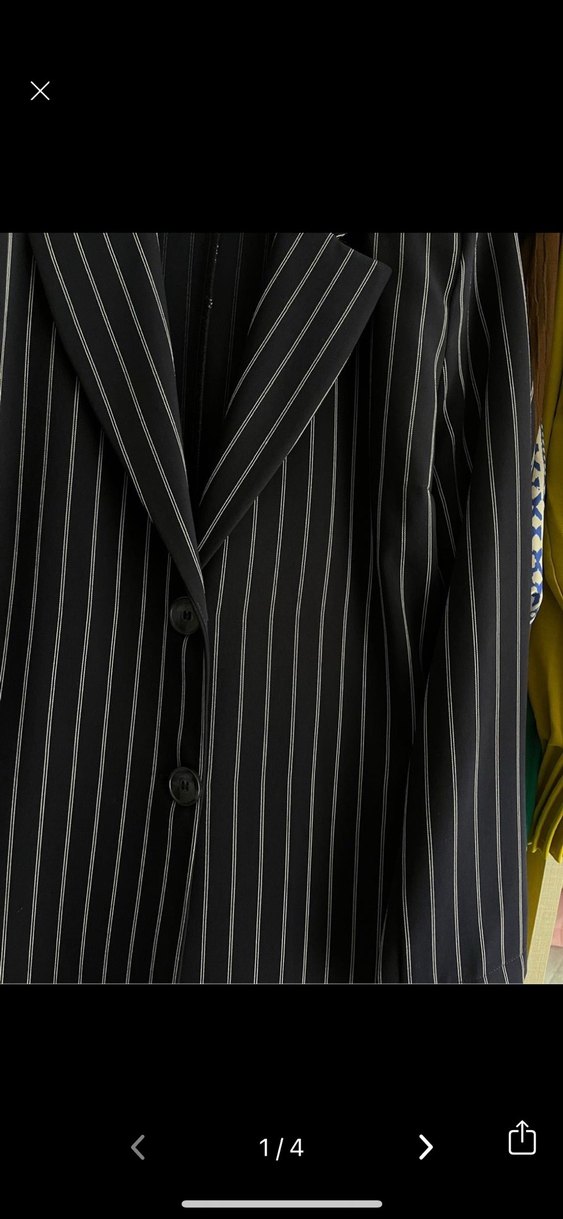 Düğmeli  lacivert
Çizgili Kadın Blazer - Görsel 4