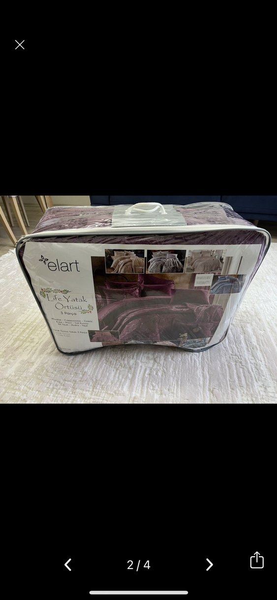 Elart Mor Desenli 3 Parça Yatak Örtüsü - Görsel 2