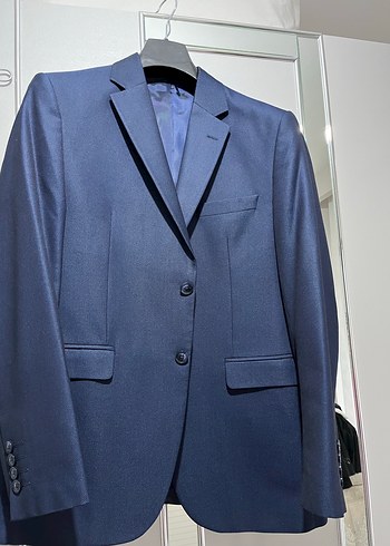 Lacivert Düğmeli Erkek Takım Elbise - Görsel 2