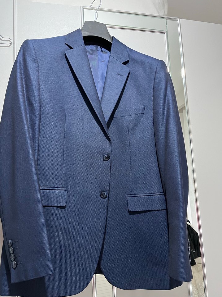 Lacivert Düğmeli Erkek Takım Elbise - Görsel 2