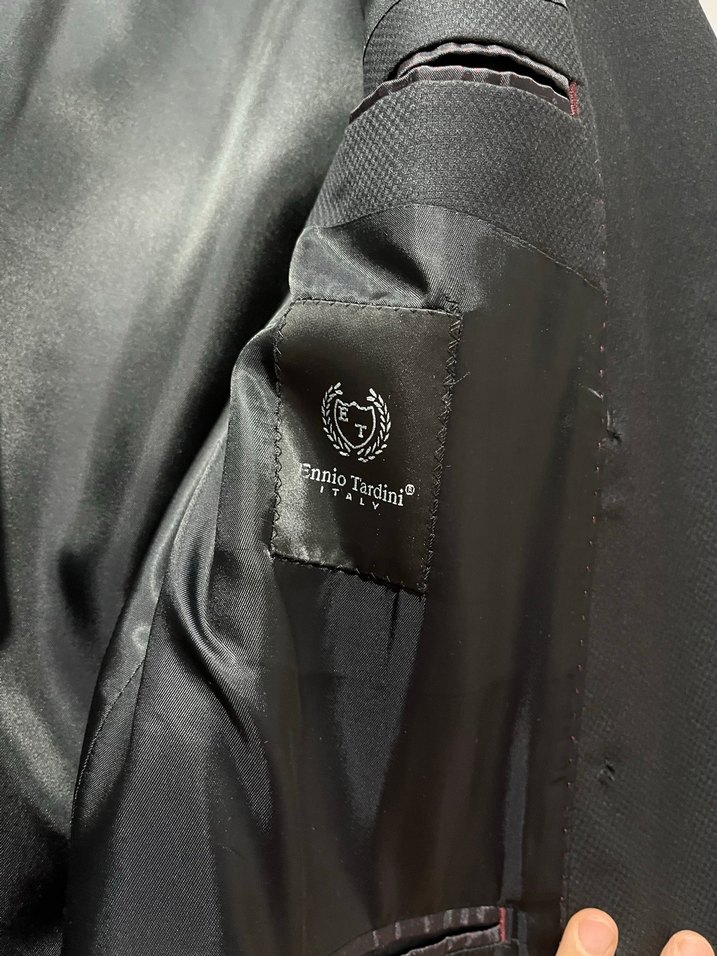 Düğmeli Siyah Erkek Ofis Takım Elbise - Görsel 4