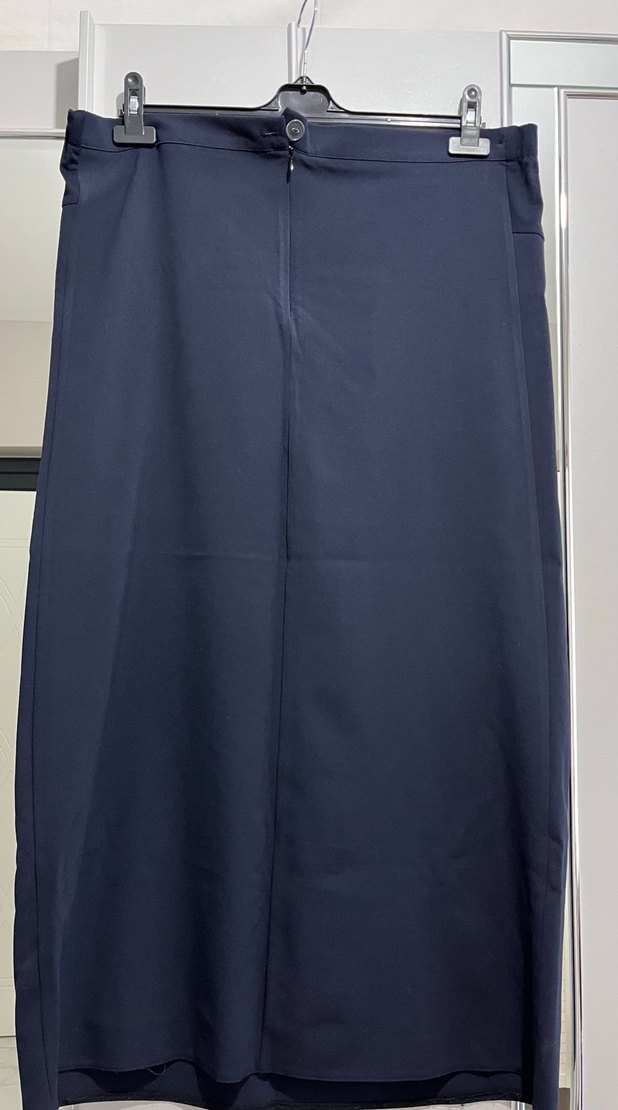 Kadın Lacivert Uzun Drapeli Etek - Görsel 2