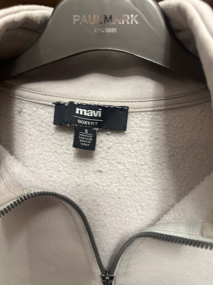 Mavi Erkek S beden Vizon Tonlu Yarım Fermuarlı Sweatshirt - Görsel 2