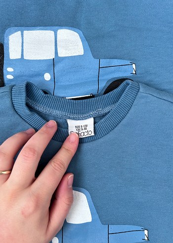 Mavi Baskılı Erkek Çocuk Sweatshirt - Görsel 2