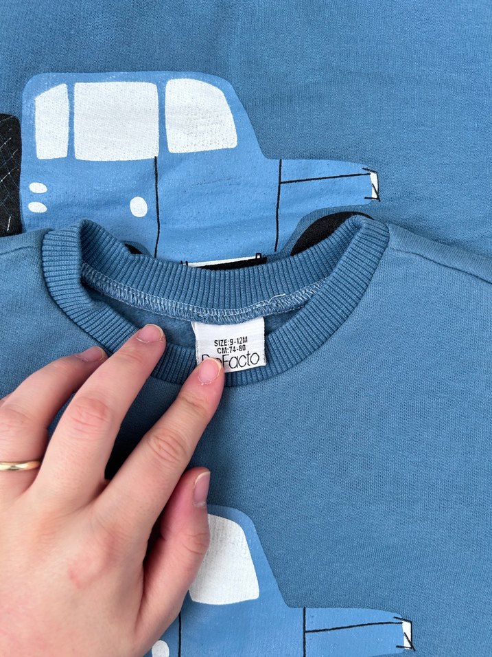 Mavi Baskılı Erkek Çocuk Sweatshirt - Görsel 2