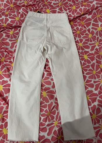 Zara Beyaz Salaş Kadın Midi Kot Pantolon