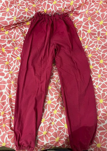 Bershka Bordo Kadın Midi Boy Rahat Kumaş Pantolon