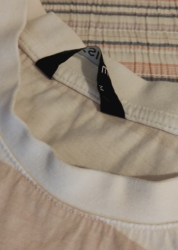 Bej Çizgili erkek tişört - Görsel 3